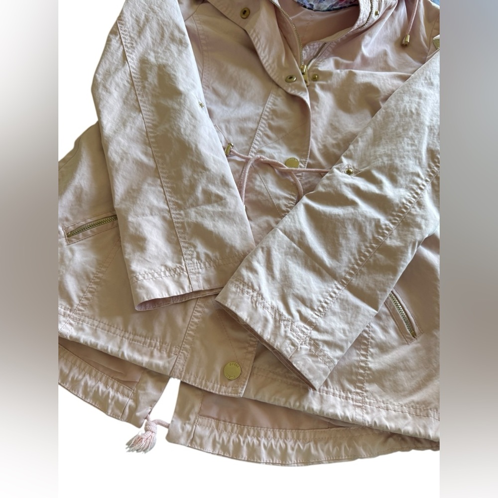 Guess Jacket Utility Anorak Rain Coat Pink Women’s Small - Picture 15 of 16